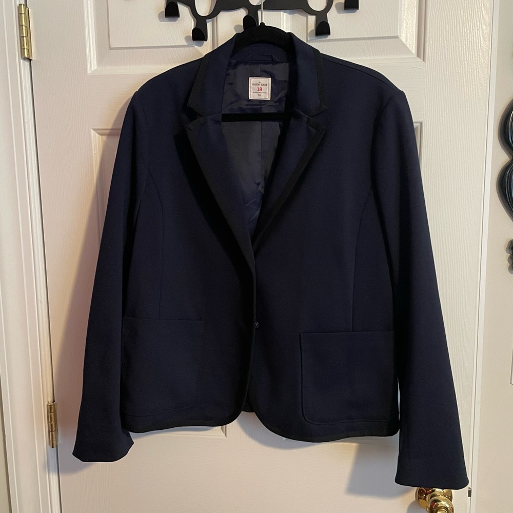Gap Academy Blazer Navy Blue with Black Piping Size 18